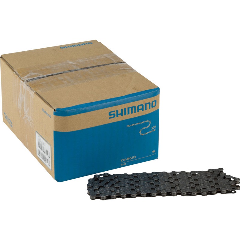 Shimano CN-HG53 Chain – 9-Speed 116 Links Gray Box of 20