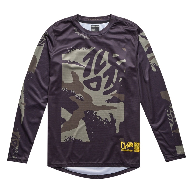 Troy Lee Designs Flowline Long Sleeve MTB Jersey – Youth – Confined – Black Black X-Small