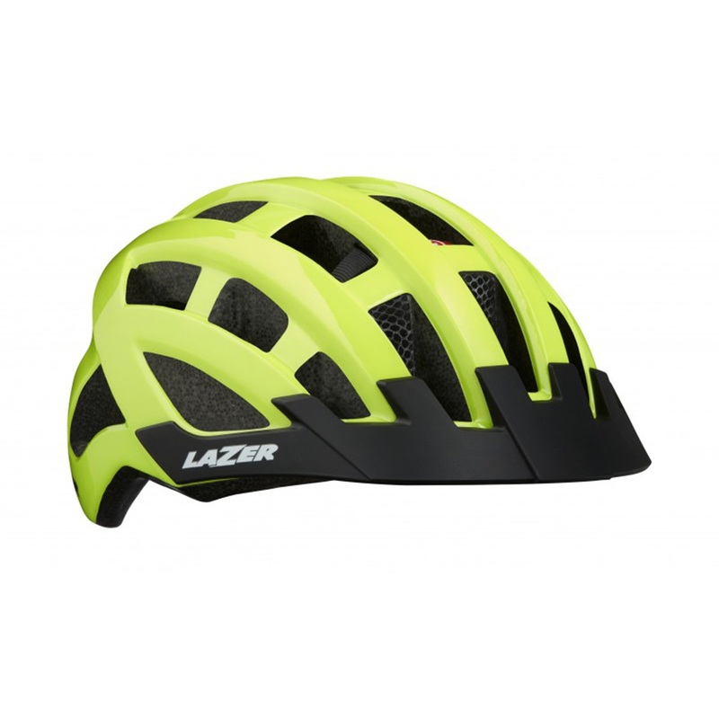 Lazer Compact DLX MIPS Commuter Helmet – Flash Yellow Flash Yellow One Size Rear Mounted LED Light