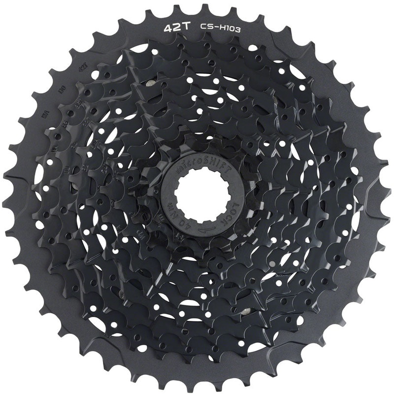 microSHIFT ADVENT X E-Series Cassette – 10 Speed 11-42t BLK ED Coated Alloy Outer Cog