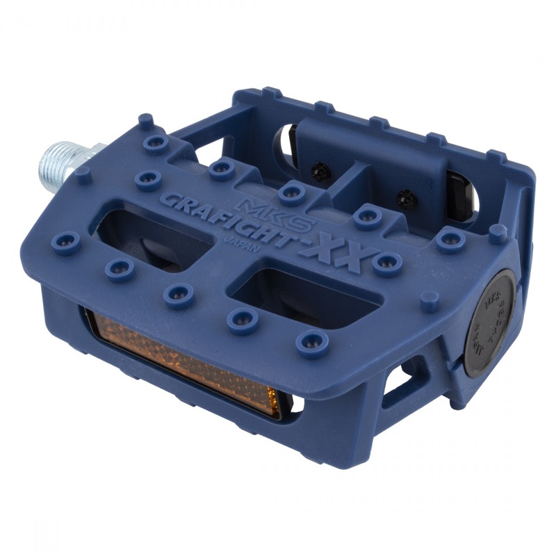 MKS Grafight-XX Pedals 1/2″ Concave Fiberglass/Composite Body Molded Pins Blue