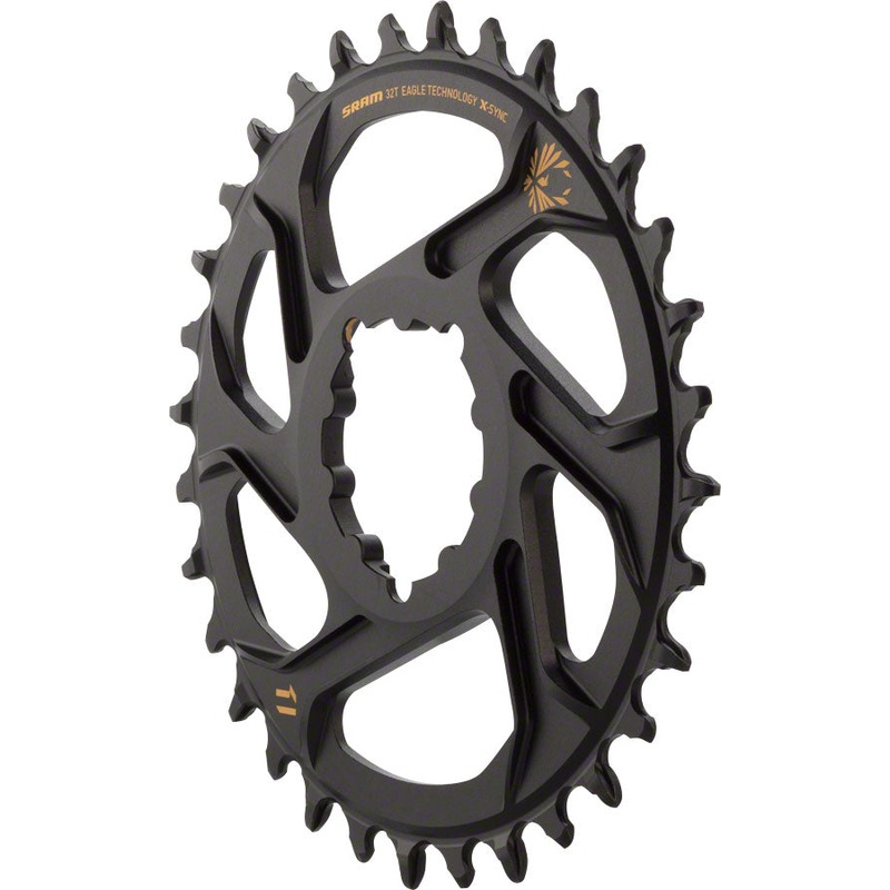 SRAM X-Sync 2 Eagle Direct Mount Chainring – 32 Tooth, 3mm Boost Offset, 12-Speed, Black with Gold