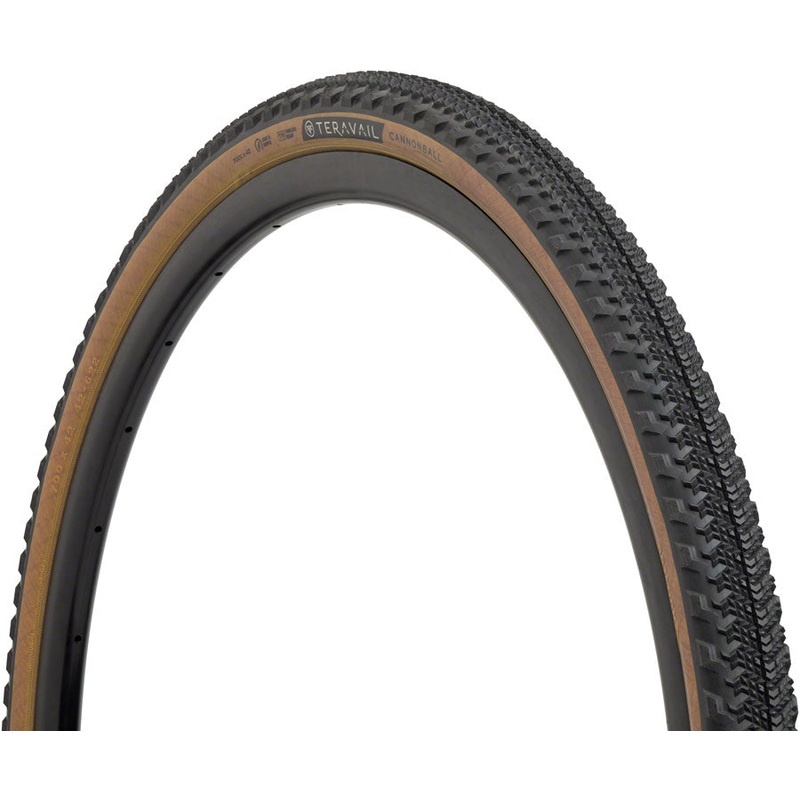 Teravail Cannonball Tire – 700 x 42, Tubeless, Folding, Tan, Light and Supple