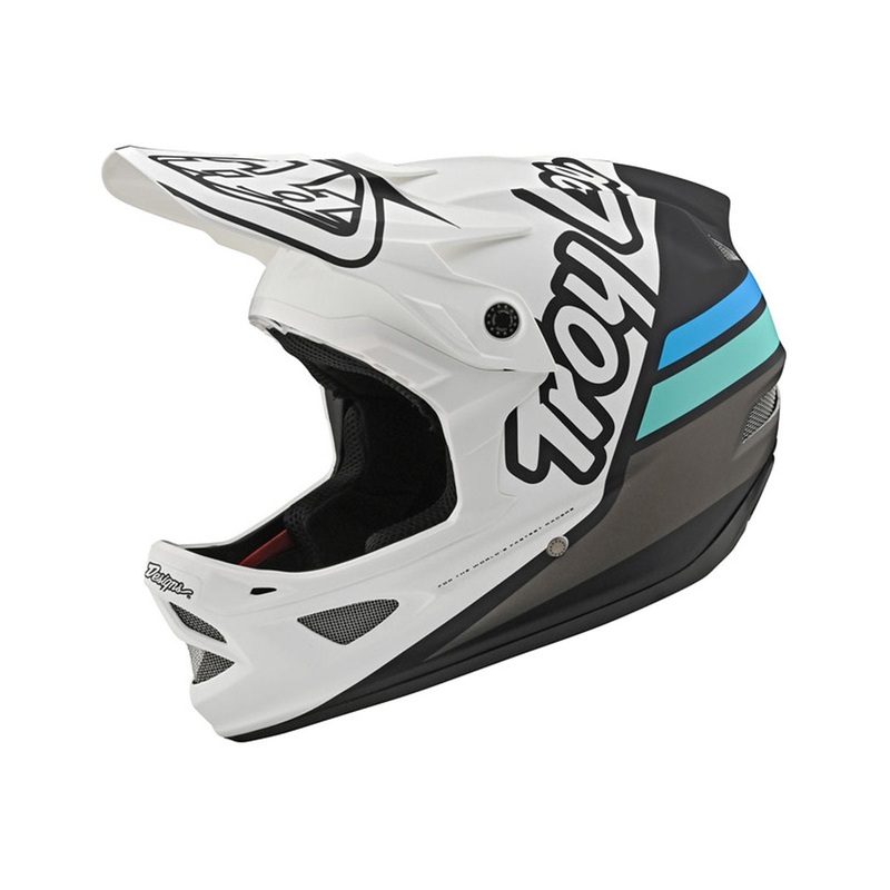 Troy Lee Designs D3 Fiberlite Full Face Helmet – Silhouette – White-Navy – 2020 White – Navy X-Small
