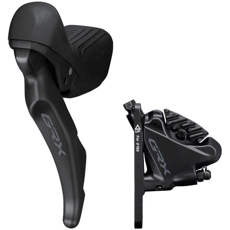 Shimano GRX ST-RX610 Shift/Brake Lever BR-RX400 Hydraulic Disc Brake Caliper – Left/Front 2x Flat Mount Caliper BLK