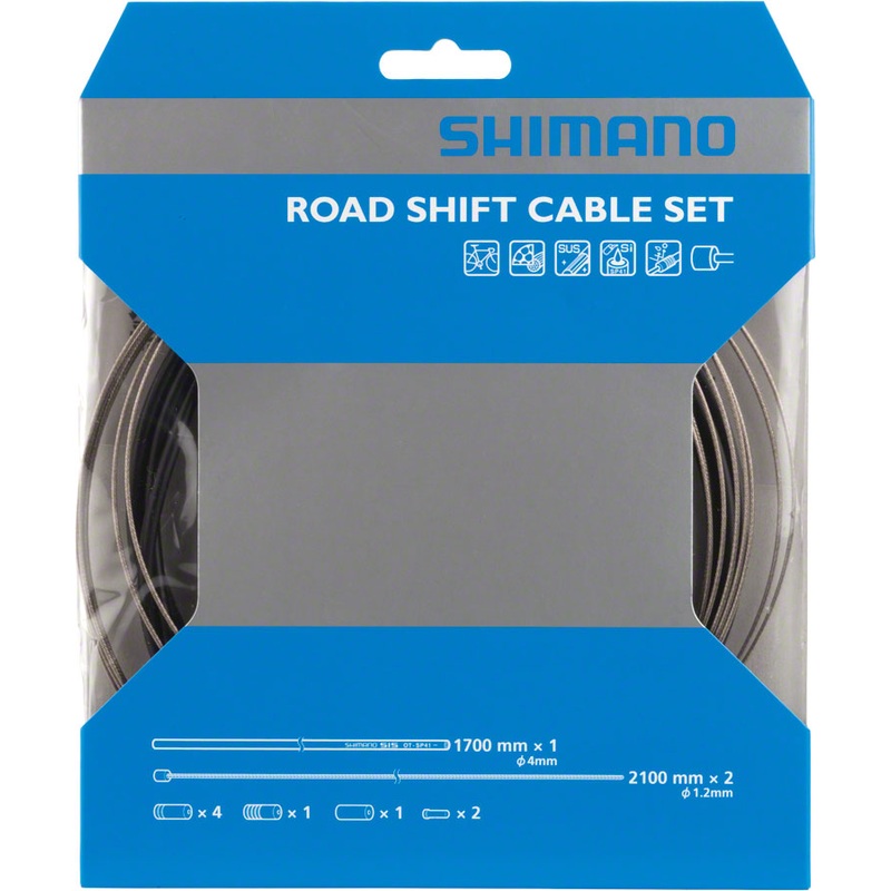 Shimano Road Stainless Derailleur Cable and Housing Set Black
