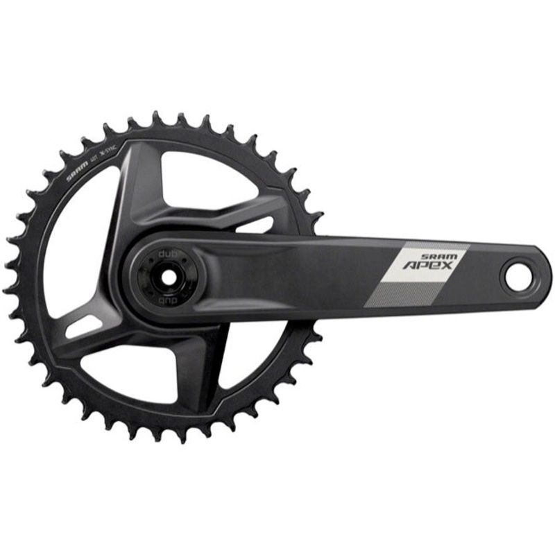 SRAM Apex 1 Wide 12 Spd Road Crankset – Black Black 160mm – 40t BB not Included