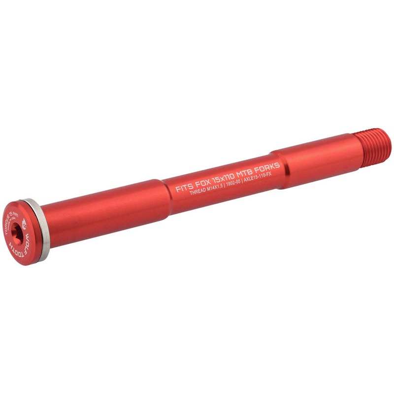 Wolf Tooth Front Thru Axle – FOX, 15 x 110mm, Red