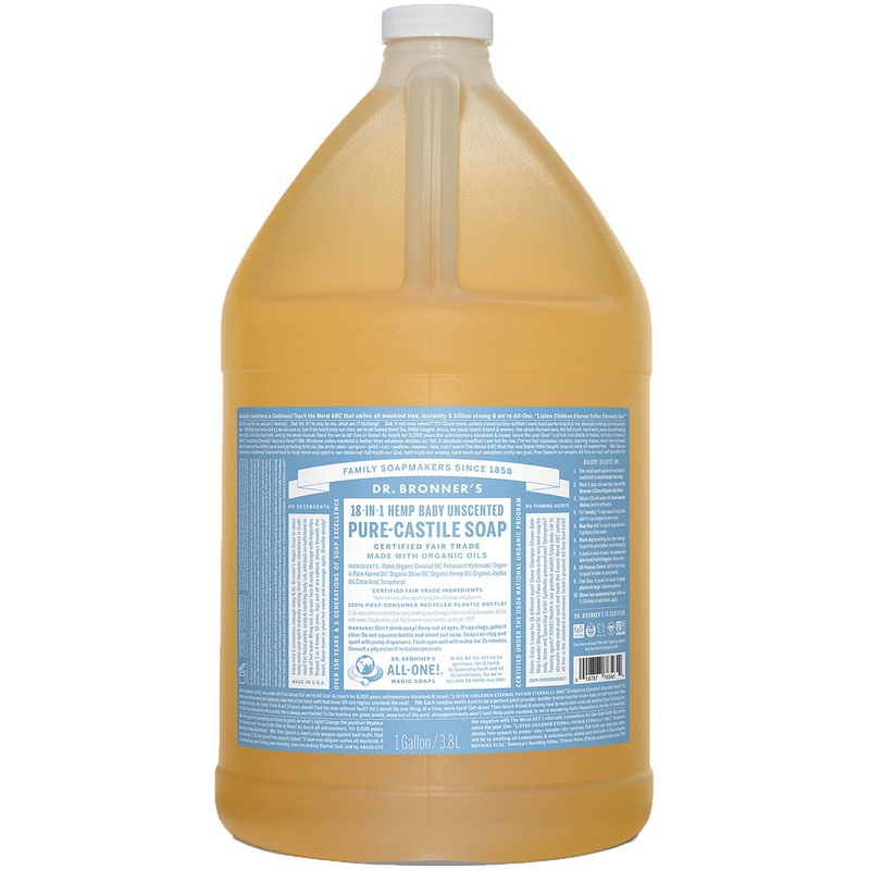 Dr. Bronner’s Baby Mild Liquid Soap & Shampoo – Gallon Size for Gentle Cleansing