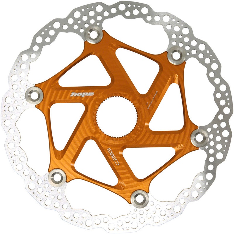 Hope MTB Floating Centre-Lock Disc Brake Rotor – 203mm, Center-Lock, Orange