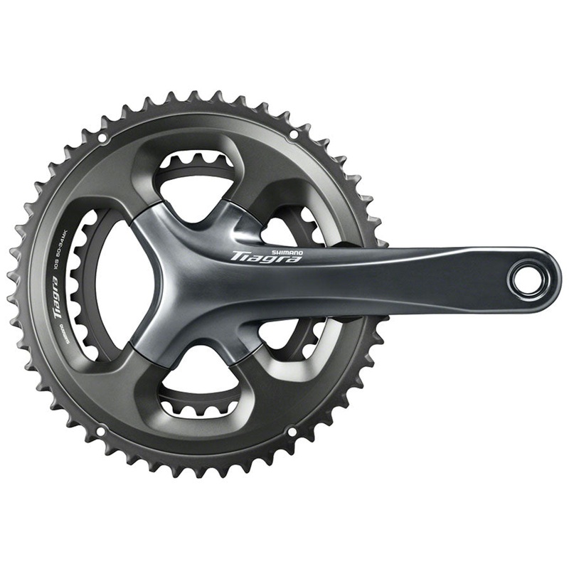 Shimano Tiagra FC-4700 Crankset – 165mm 10-Speed 48/34t 110 Asymmetric BCD Hollowtech II Spindle Interface Gray