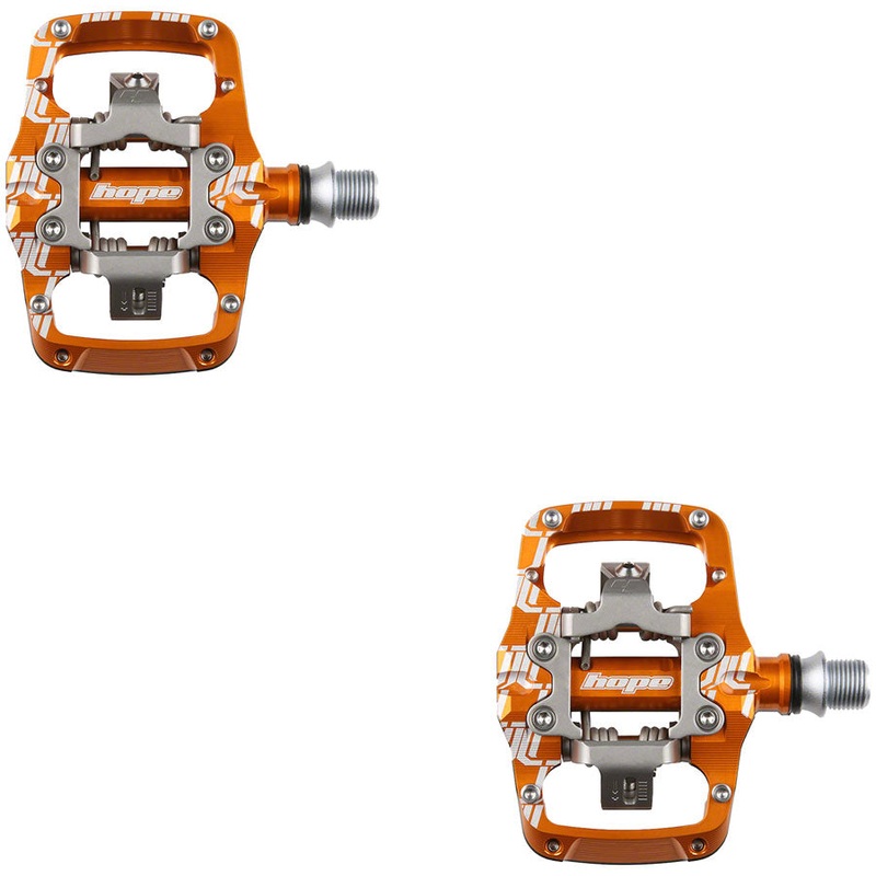 Hope Union TC Pedals – Dual Sided Clipless with Platform 9/16″ Orange