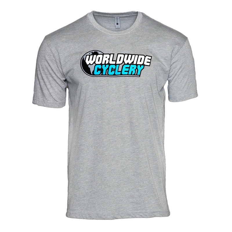 Worldwide Cyclery T-Shirt Heather Grey, Medium
