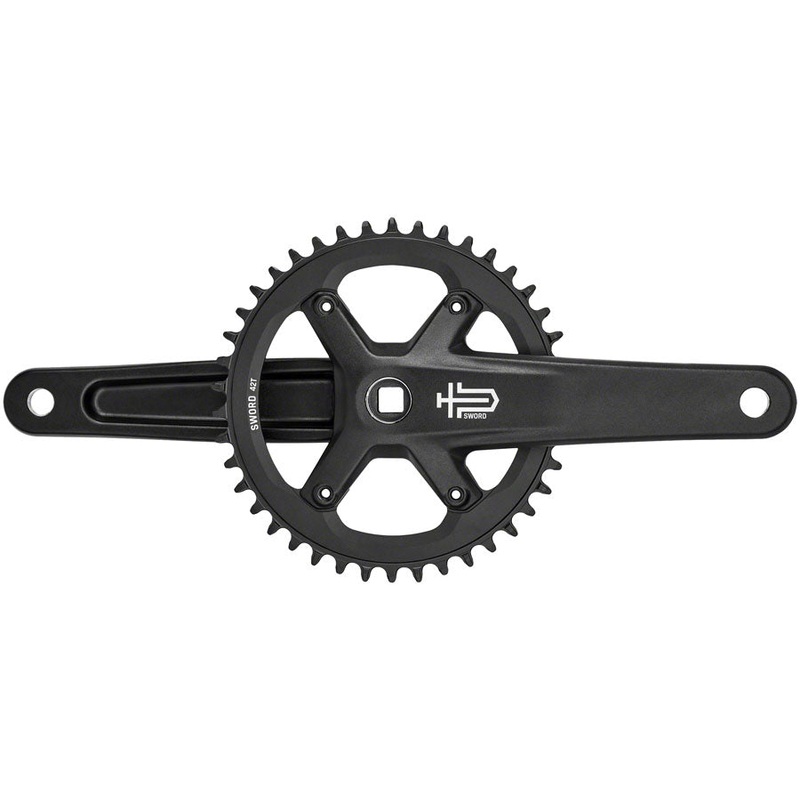microSHIFT Sword BLK 1x Crankset – 172.5mm 9/10-Speed 42t 110 Asym BCD JIS Square Taper Spindle Interface BLK
